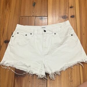 Pistola Women's Distressed White Jean Shorts